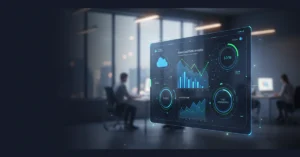 Azure cloud cost optimization dashboard with analytics graphs and server infrastructure for startup cost management