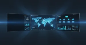 Azure cloud logistics app development dashboard showing real-time shipment tracking, route optimization, and supply chain analytics infrastructure - logistics app development on Azure