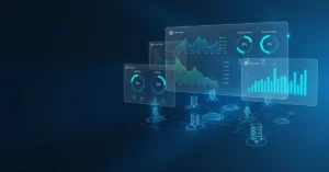 Azure cloud cost optimization dashboard showing analytics and budget savings charts for startup infrastructure management