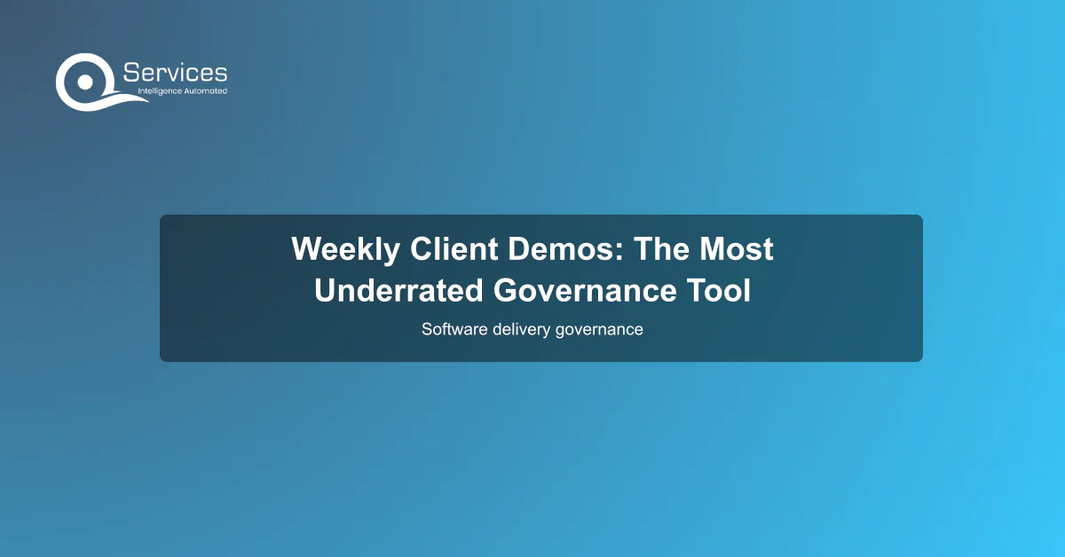Weekly Client Demos: The Most Underrated Governance Tool - software delivery governance